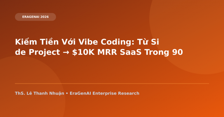 Kiếm Tiền Với Vibe Coding: Từ Side Project → $10K MRR SaaS Trong 90 Ngày