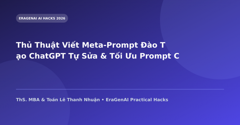 Thủ Thuật Viết Meta-Prompt Đào Tạo ChatGPT Tự Sửa & Tối Ưu Prompt Cho Bạn
