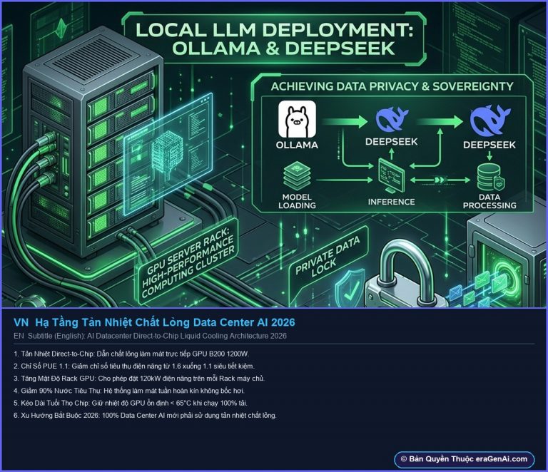 [Infographic] Hạ Tầng Tản Nhiệt Chất Lỏng Data Center AI 2026