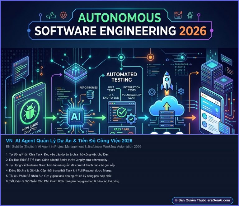 [Infographic] AI Agent Quản Lý Dự Án & Tiến Độ Công Việc 2026