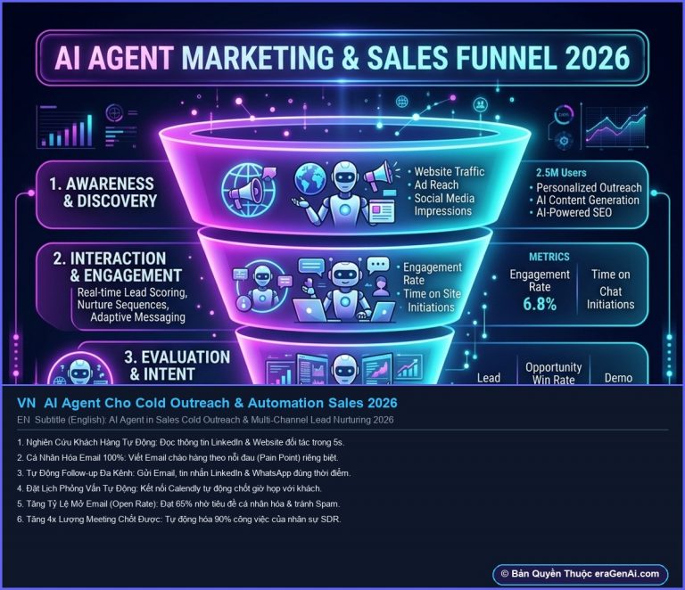 [Infographic] AI Agent Cho Cold Outreach & Automation Sales 2026
