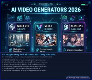 [Infographic] AI Agent Trong Thiết Kế Game & NPC Thông Minh 2026