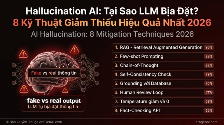 [Infographic] Hallucination AI & 8 Ky Thuat Giam Thieu: Huong Dan Day Du 2026