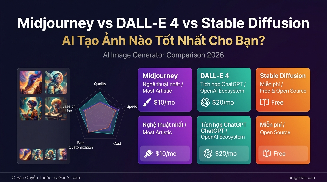 [Infographic] Midjourney vs DALL-E 4 vs Stable Diffusion: Ma Tran So Sanh AI Tao Anh 2026