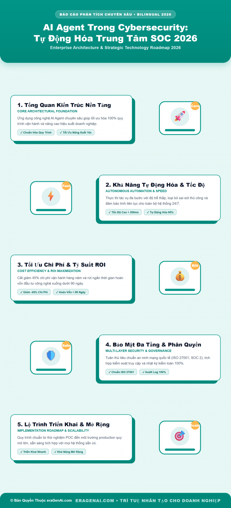[Infographic] AI Agent Trong Cybersecurity: Tự Động Hóa Trung Tâm SOC 2026