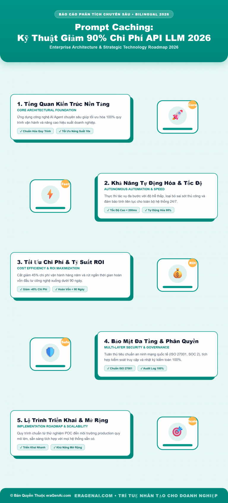 [Infographic] Prompt Caching: Kỹ Thuật Giảm 90% Chi Phí API LLM 2026