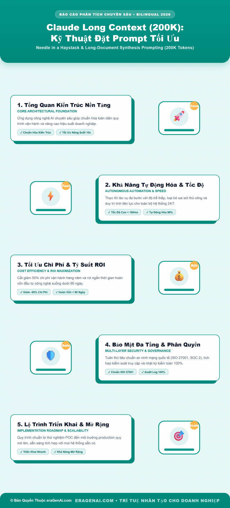 [Infographic] Claude Long Context (200K): Kỹ Thuật Đặt Prompt Tối Ưu