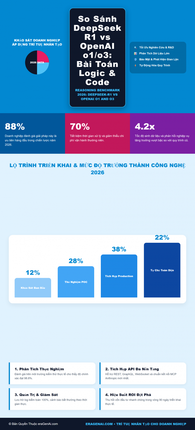 [Infographic] So Sánh DeepSeek R1 vs OpenAI o1/o3: Bài Toán Logic & Code
