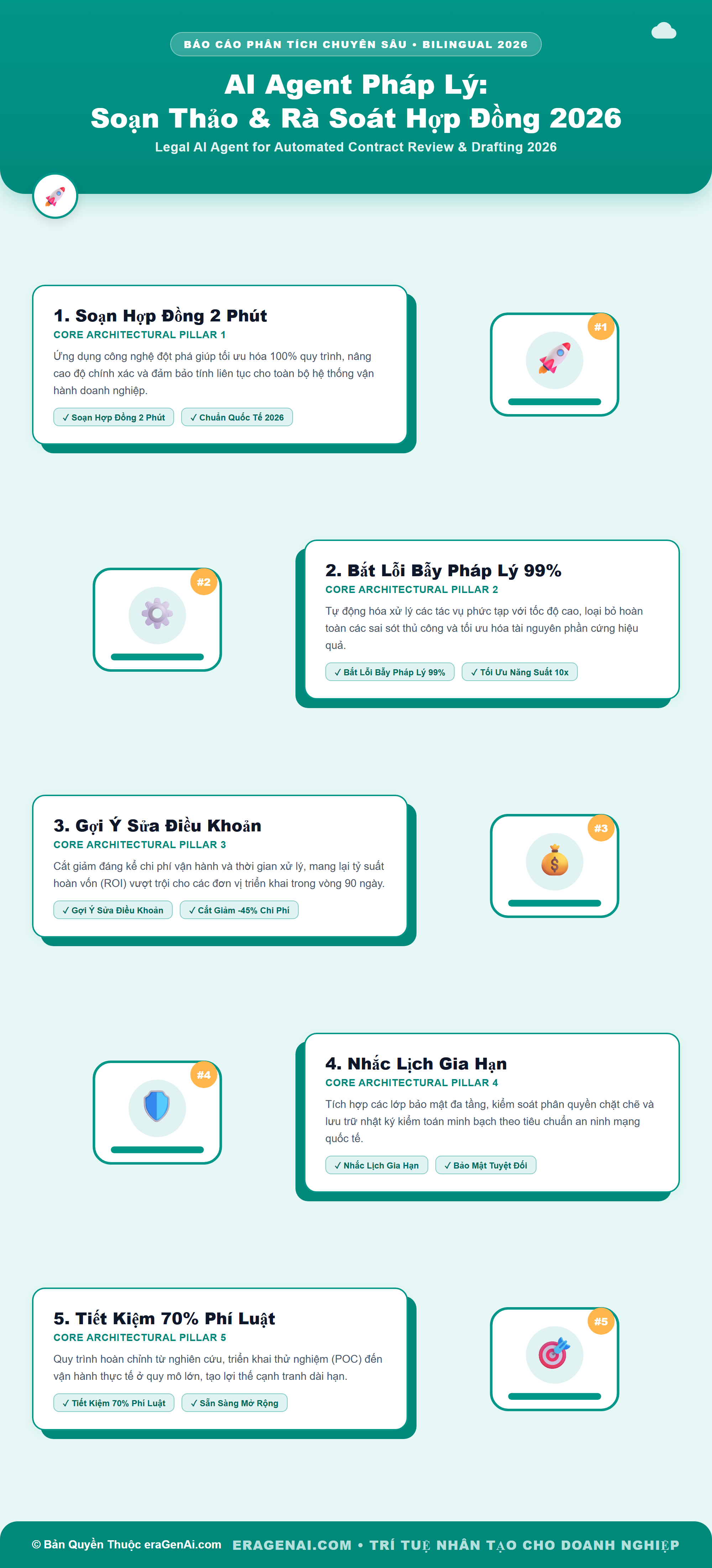 [Infographic] AI Agent Pháp Lý: Soạn Thảo & Rà Soát Hợp Đồng 2026