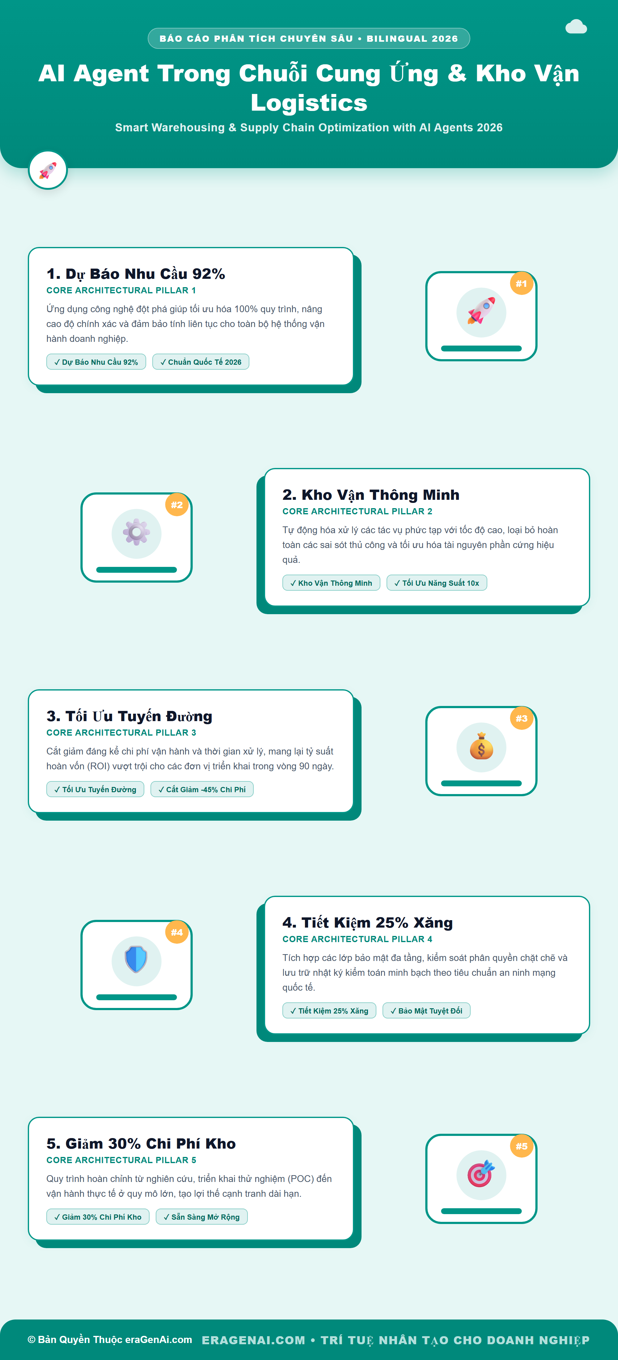 [Infographic] AI Agent Trong Chuỗi Cung Ứng & Kho Vận Logistics