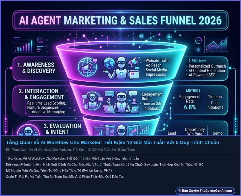Infographic: Tổng Quan Về AI Workflow Cho Marketer: Tiết Kiệm 10 Giờ Mỗi Tuần Với 5 Quy Trình Chuẩn