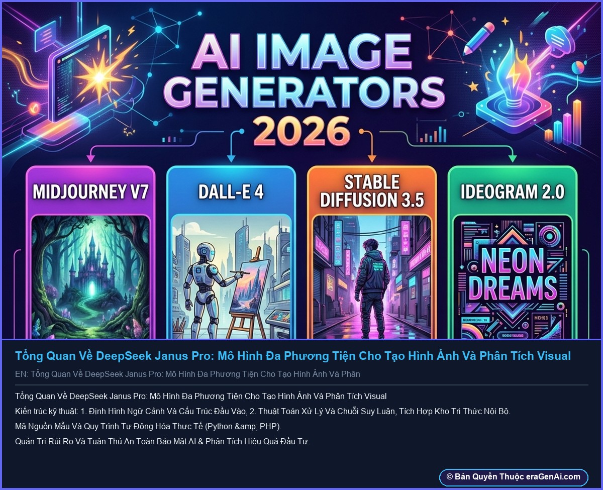 Tổng Quan Về DeepSeek Janus Pro: Mô Hình Đa Phương Tiện Cho Tạo Hình Ảnh Và Phân Tích Visual - Infographic 3D AI Artwork Ban Quyen eraGenAi.com