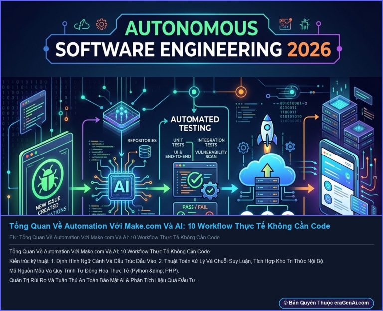 Infographic: Tổng Quan Về Automation Với Make.com Và AI: 10 Workflow Thực Tế Không Cần Code