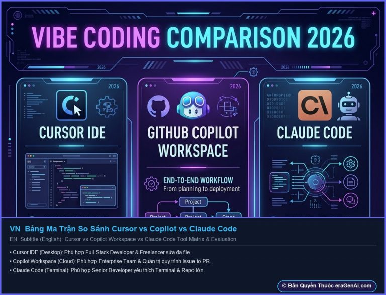 [Infographic] Bảng So Sánh 3 Đại Gia Vibe Coding: Cursor vs Copilot vs Claude Code