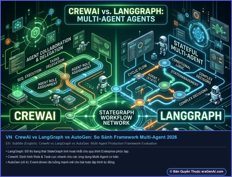CrewAI vs LangGraph vs AutoGen: So Sánh Framework Multi-Agent 2026