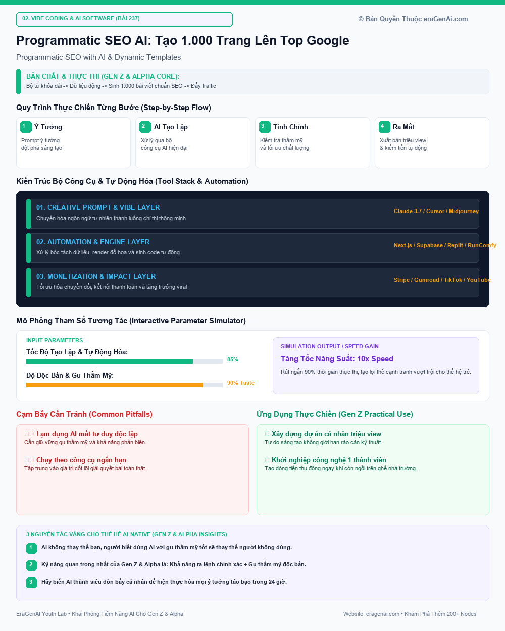 Programmatic SEO AI: Tạo 1.000 Trang Lên Top Google - EraGenAI Gen Z & Alpha Guide