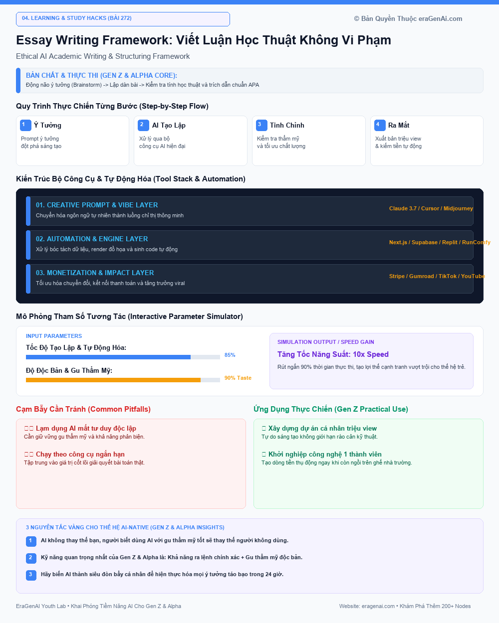 Essay Writing Framework: Viết Luận Học Thuật Không Vi Phạm - EraGenAI Gen Z & Alpha Guide