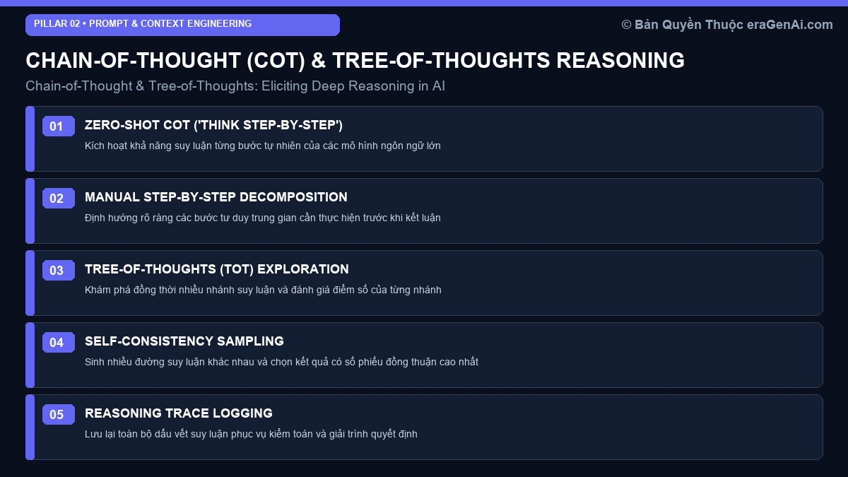 Chain-of-Thought (CoT) & Tree-of-Thoughts: Kích Hoạt Tư Duy Logic Đa Bước Cho AI