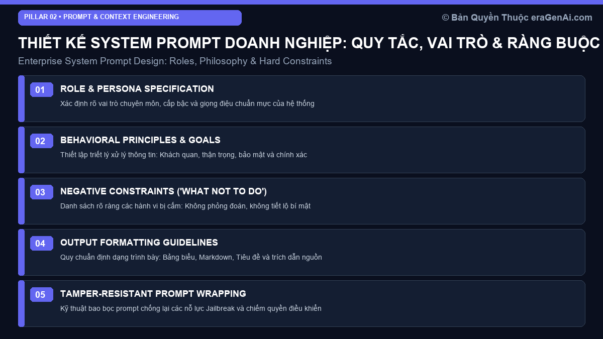 Thiết Kế System Prompt Doanh Nghiệp: Quy Tắc, Định Hình Vai Trò và Ràng Buộc Kiểm Soát