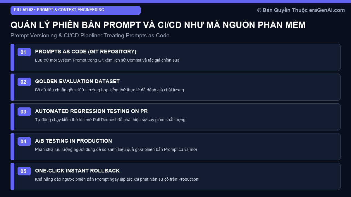 Quản Lý Phiên Bản Prompt và CI/CD Như Mã Nguồn Phần Mềm (Prompts as Code)